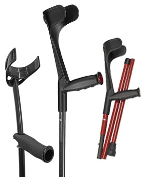 Forearm crutches made of carbon