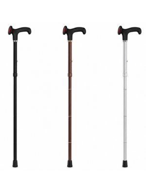 Foldable light metal walking stick with anatomical grip