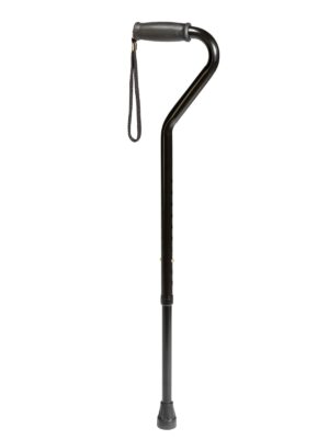 Gehstock 270 kg - Stahlrohr - DRUCKKNOPF - Gummigriff - schwarz